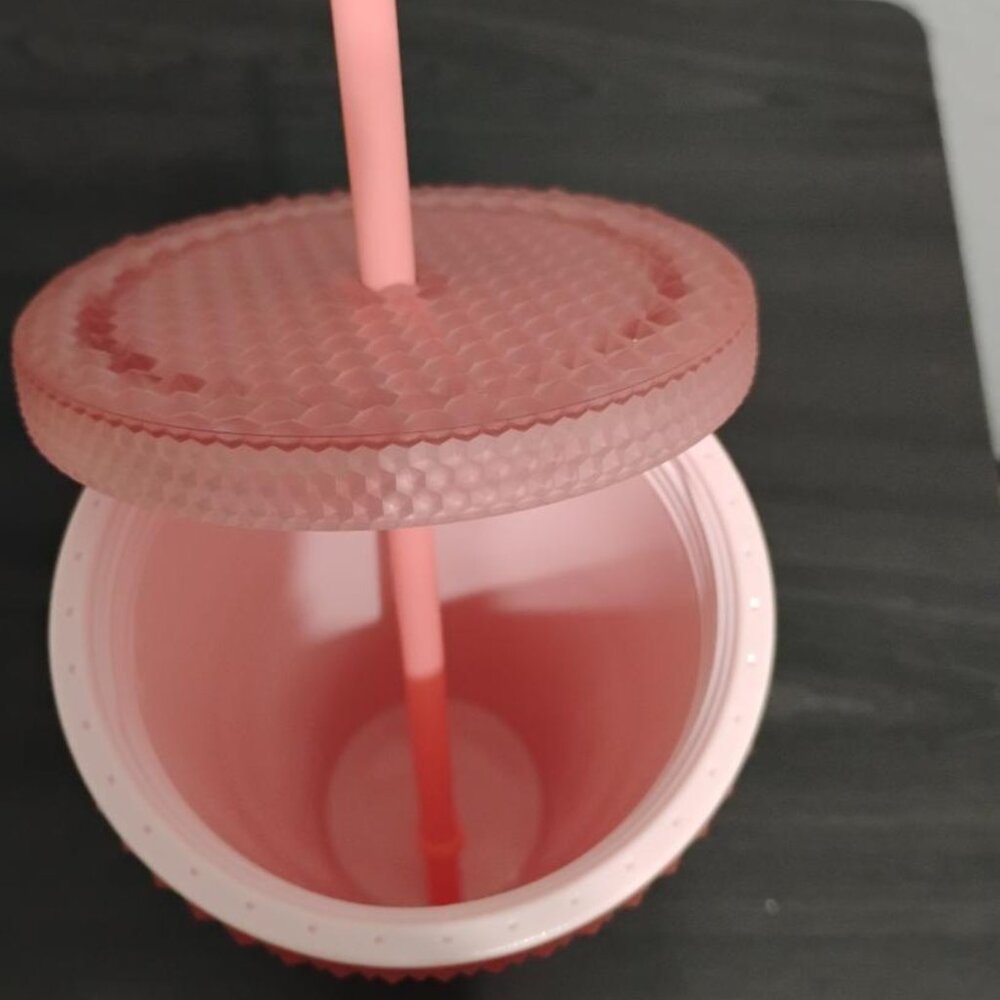 Starbucks 2022 Soft Touch Pink Lemonade Jelly Studded 16oz Tumbler New - Picture 4 of 4